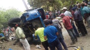 Camión IFA volcado en el municipio de El Cuá, Jinotega 