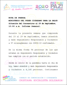 Comunicado Minsa sobre COVID-19