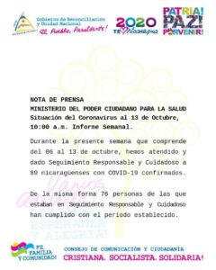 Comunicado Ministerio de Salud