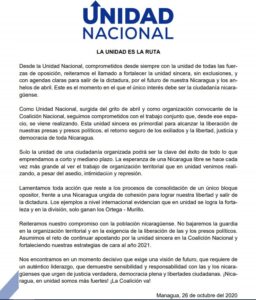 Comunicada Unidad Nacional Azul y Blanco sobre salida de la ACJD de la Coalición Nacional