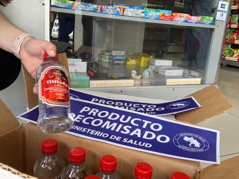 Decomiso de productos alcohólicos alterados en Costa Ricas