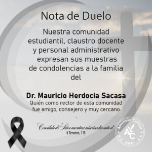 Nota de duelo Universidad Americam Collage
