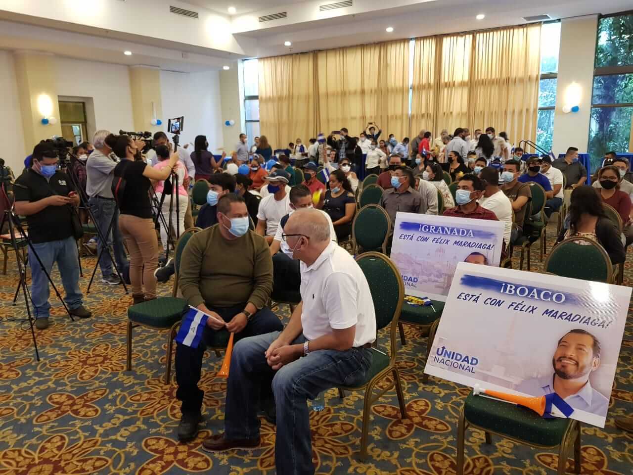 Medios escritos, televisivos y digitales brindaron cobertura llanzamientode la campaña política de Félix Maradiaga / Foto: Nicaragua Actual
