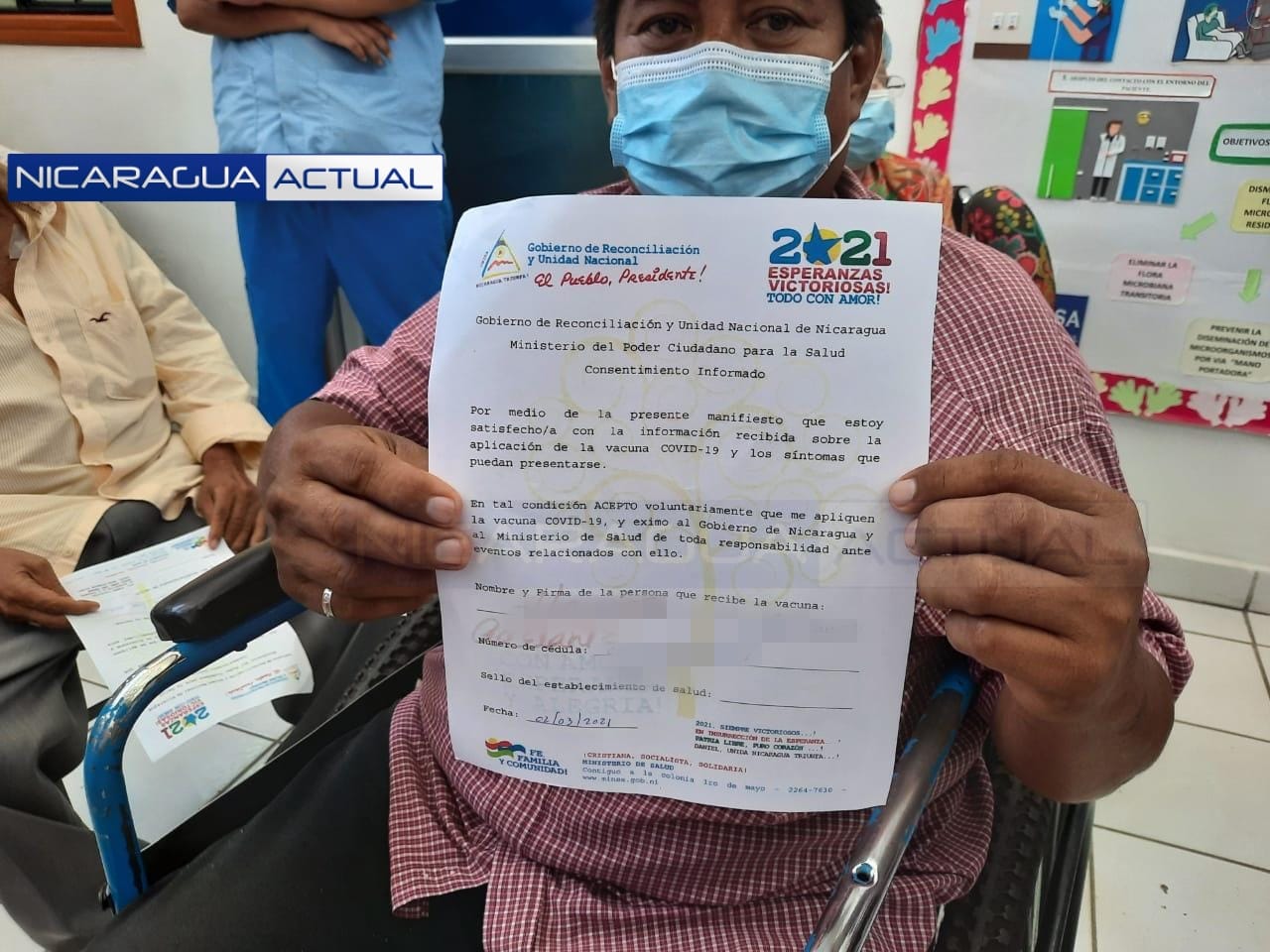 Carta que firman los pacientes que aceptan vacunarse contra el Covid-19 con la Vacuna SputnikV / NICARAGUA ACTUAL