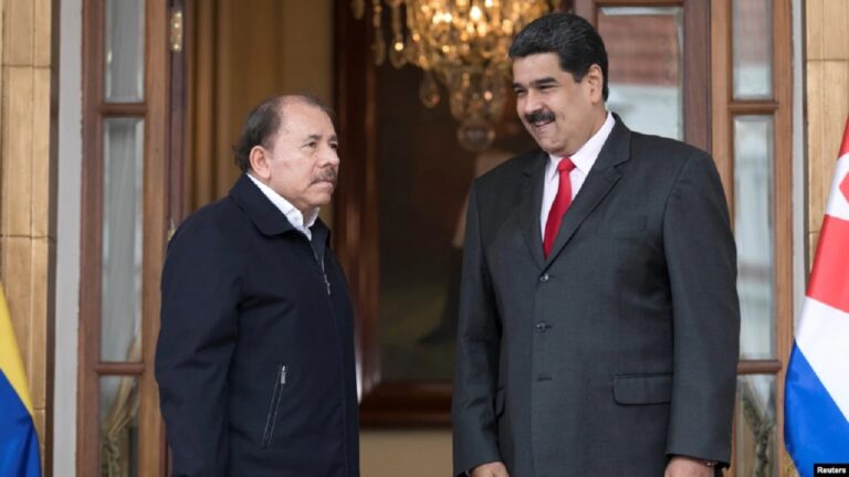Daniel Ortega y Nicolás Maduro, dictador de Nicaragua y Venezuela, respectivamente.