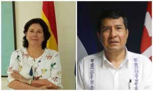 María del Mar Fernández embajadora de España en Managua y Carlos Midence embajador de Managua en España