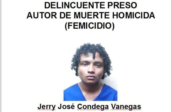 Jerry José Condega Vanegas, de 23 años de edad