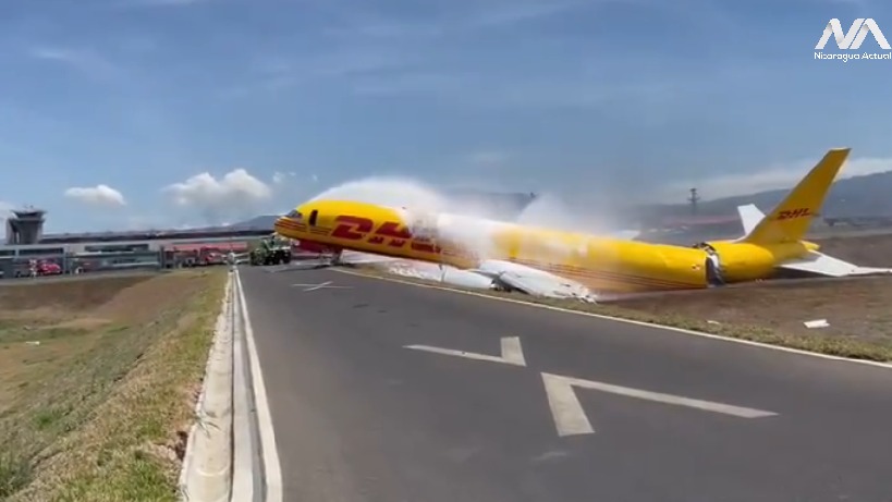 Avión de DHL se accidenta en aeropuerto Juan Santamaría de Costa Rica