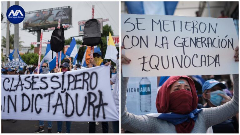 estudiantes universitarios protestan contra la dictadura en nicaragua desde 2018