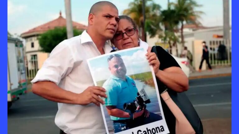 Familiares de Ángel Gahona periodista asesinado por la policía de Bluefields Foto Cortesía The Guardian