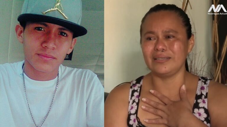 Gerald Vásquez asesinado por la dictadura y a la derecha su madre Susana López