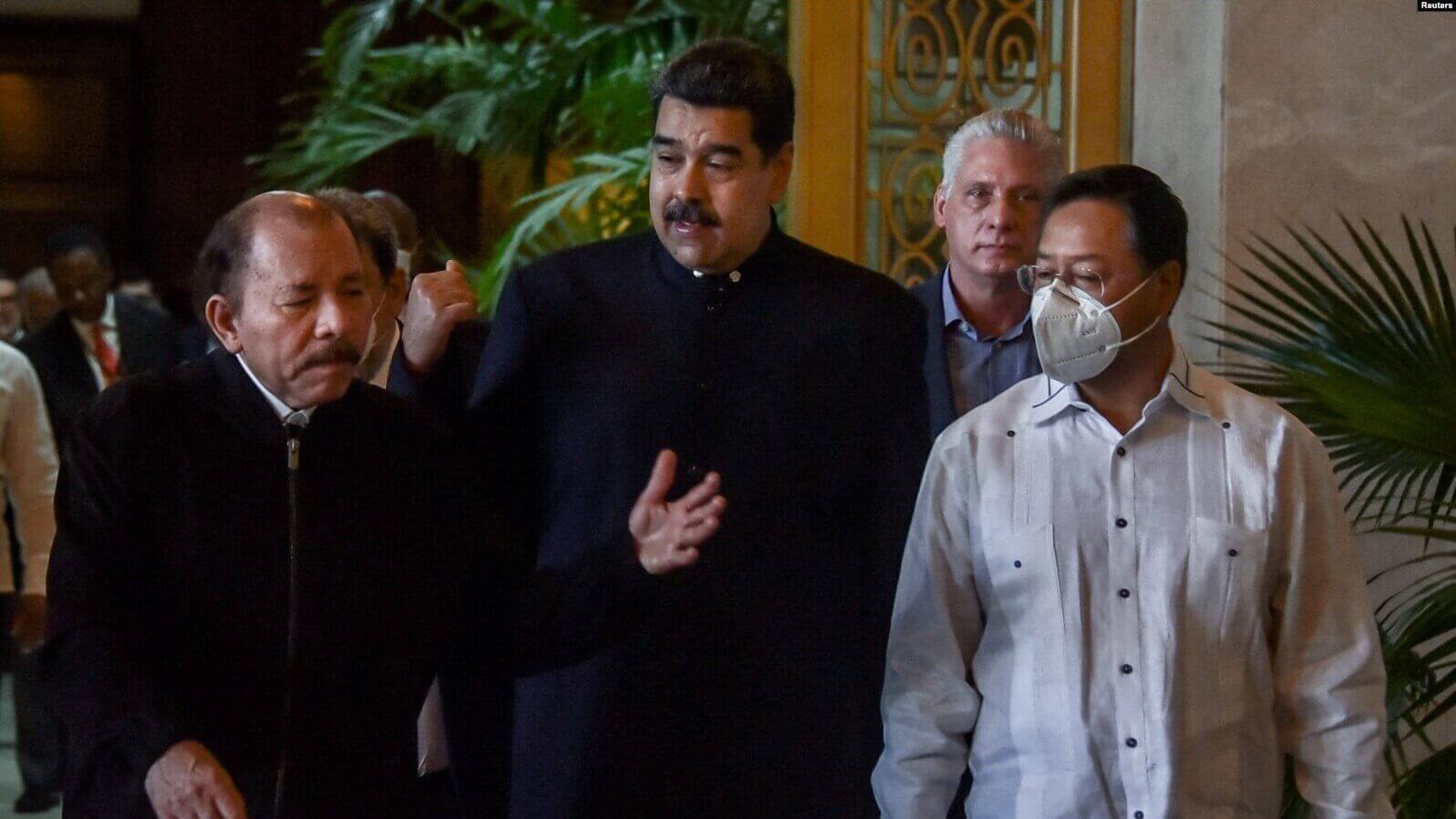 FOTO DE ARCHIVO: El presidente de Nicaragua, Daniel Ortega, el presidente de Venezuela, Nicolás Maduro, el presidente de Bolivia , Luis Arce en el Palacio de la Revolución en La Habana, Cuba, el 14 de diciembre de 2021. Alberto Roque/ REUTERS