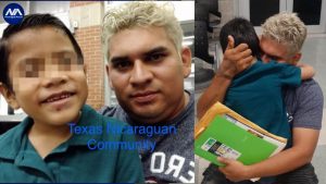 Juan Miguel Castillo Hernández se reencuentra con su hijo de 6 años luego que su esposa falleciera ahogada en el Río Bravo