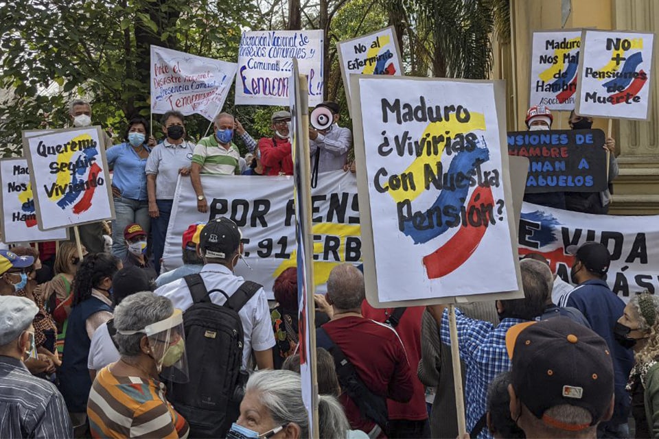 Jubilados y pensionados protestan en Venezuela Foto Cortesía