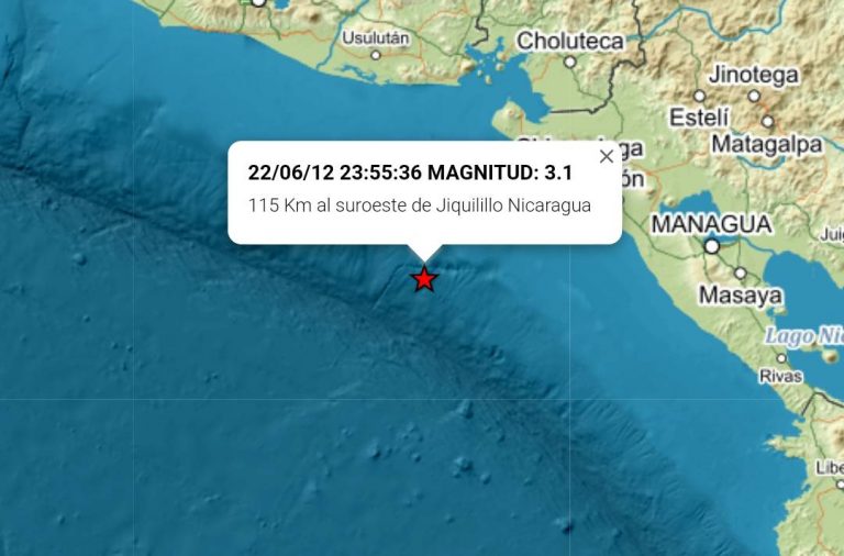 Sismo a 5 km de Managua Nicaragua Foto Cortesía