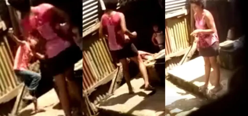 Captura de pantalla de video de agresión a una niña