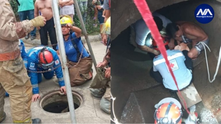 joven cae una alcantarilla