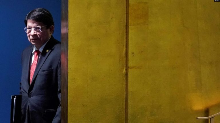 El ministro de Relaciones Exteriores de Nicaragua, Denis Moncada, asiste al 77º período de sesiones de la Asamblea General de las Naciones Unidas en Nueva York, EEUU, el 26 de septiembre de 2022.