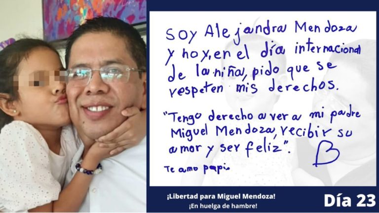 hija de miguel mendoza pide ver a su padre en el dia internacional de la niña