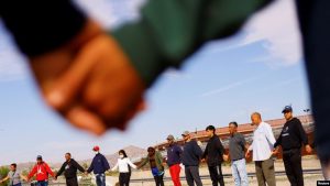 Migrantes venezolanos en Ciudad Juárez, México, en 22 de octubre de 2022.