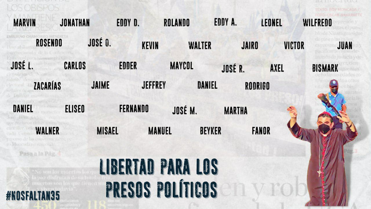 campaña para exigir la liberacion de los presos politicos en nicaragua