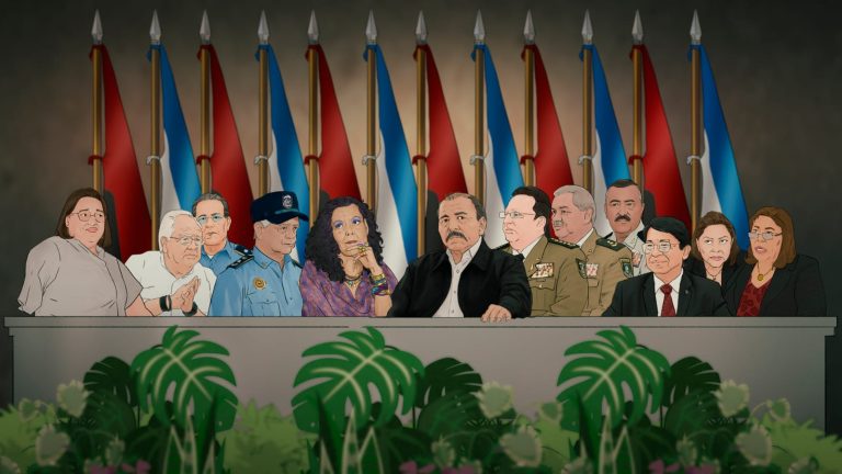 Daniel Ortega y Rosario Murillo en la mesa del poder.