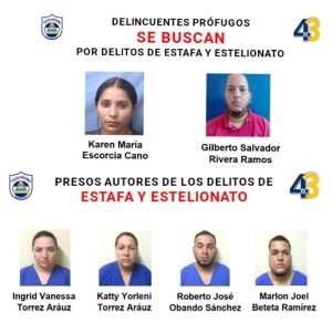 Policía presenta banda de delincuentes robacarros. Foto: Policía 