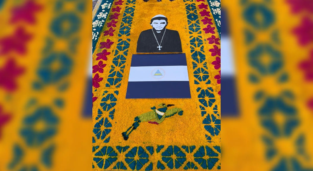 Alfombra Procesional dedicada a Monseñor Álvarez /Nicaragua Actual