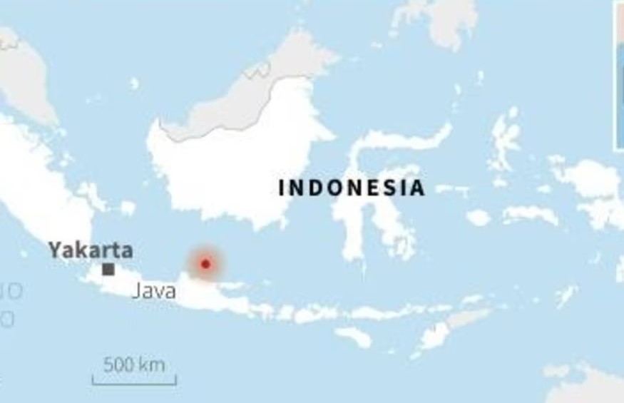 epicentro del sismo de magnitud 7 que tuvo lugar frente a la isla de Java este 14 de abril
