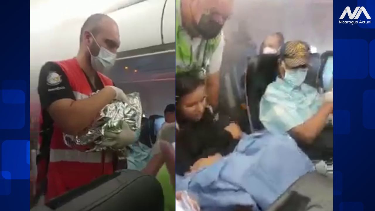 Mujer da a luz en pleno vuelo en un avión que iba de Managua a Miami