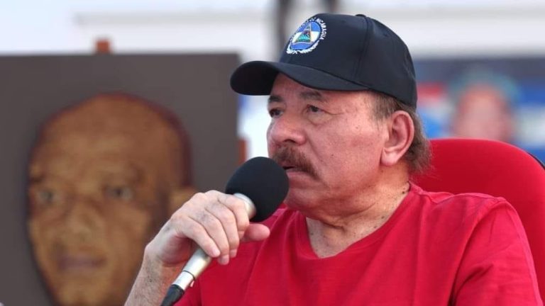 Daniel Ortega durante un acto público televisado a nivel nacional. Foto: prensa oficialista.