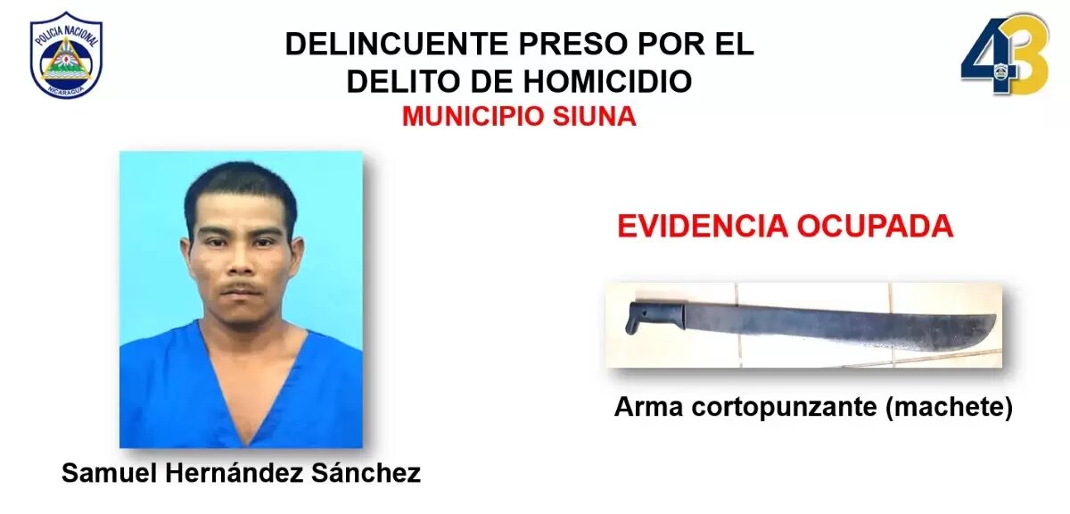 Hombre asesina a joven a machetazos en Siuna