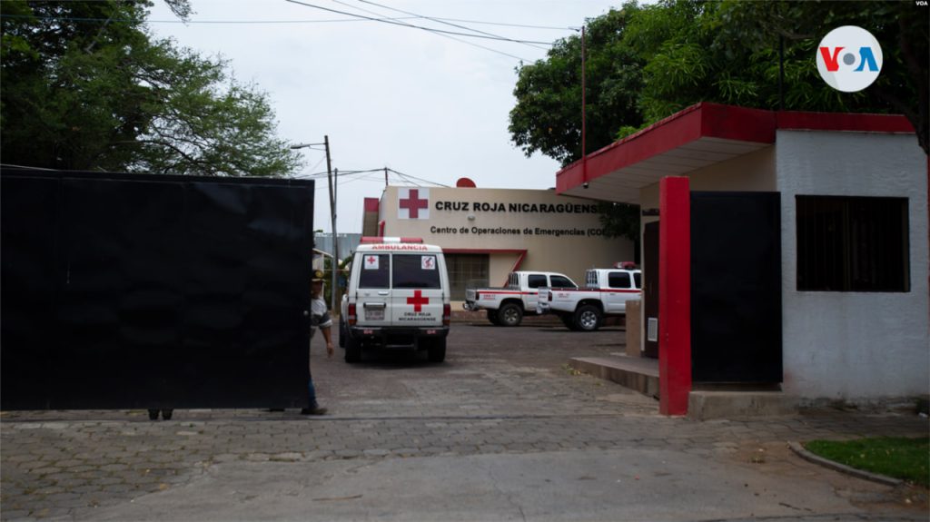 Fachada de la sede central de la Cruz Roja Nicaragüense, en Managua, Nicaragua. Foto: VOA