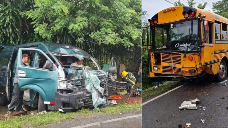 Un interlocal y un bus protagonizan colisión en el que resultaron 15 personas heridas. Foto: NA