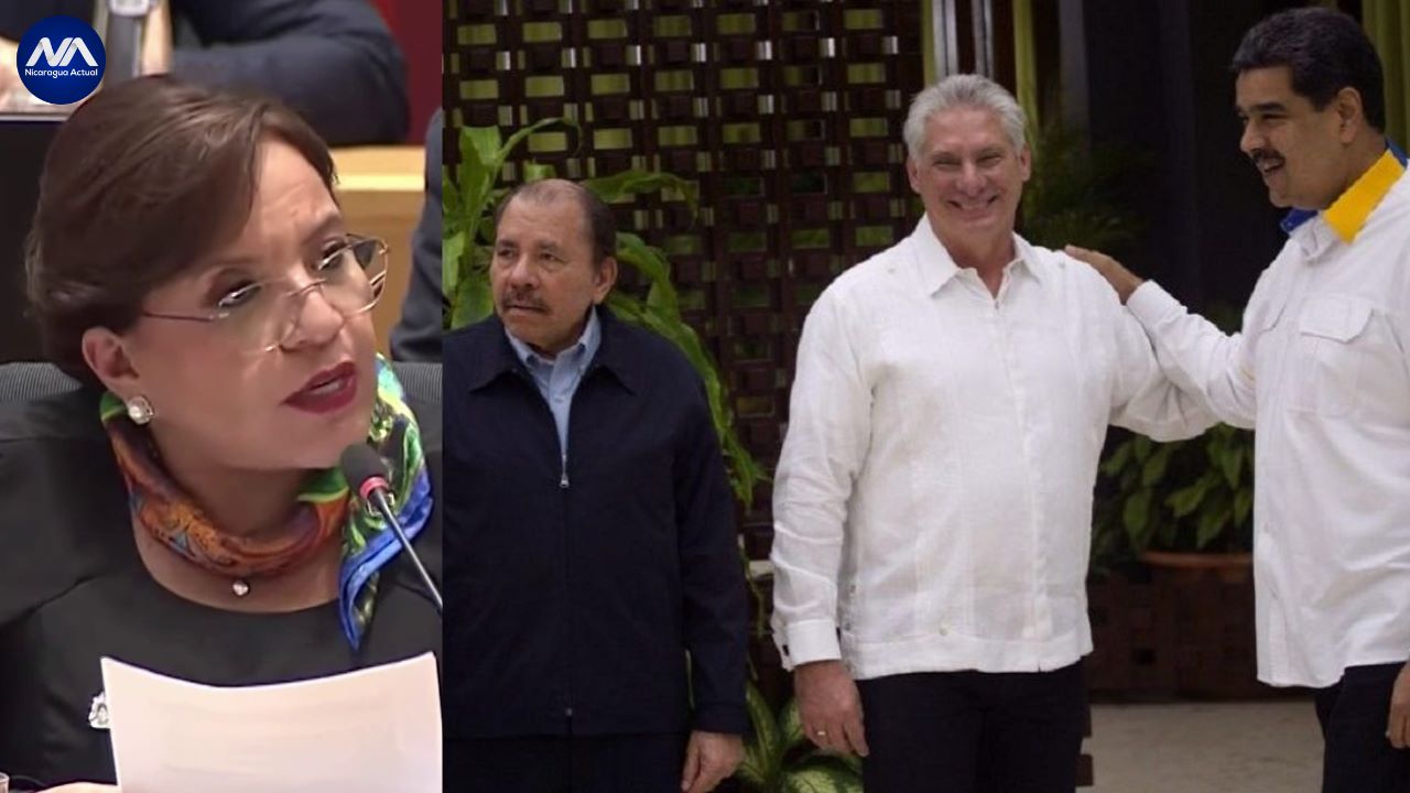 Xiomara Castro presidente de Honduras denuncia supuesto bloqueo económico contra los tres dictadores de Nicaragua, Cuba y Venezuela
