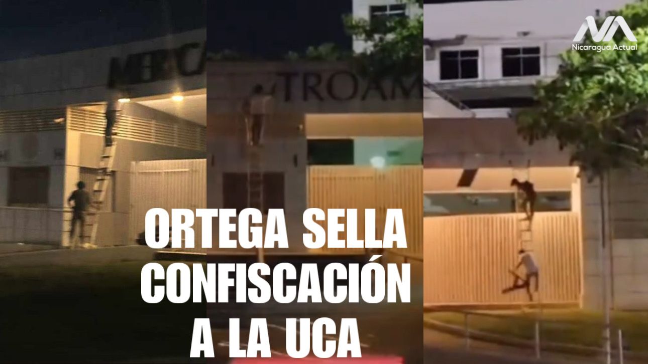 Dictadura sandinista ordena retirar letras de Universidad Centroamericana (UCA). Foto: NA.