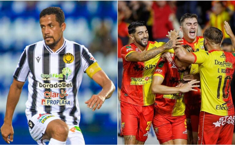 en imagen Erick Téllez, defensa de los Caciques del Diriangén y jugadores del Herediano de Costa Rica foto cortesía