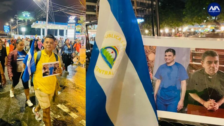 periodista de Nicaragua Actual Héctor Rosales participa en peregrinación para pedir por la libertad de Monseñor Rolando Álvarez