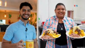 A la izquierda Roberto Martínez, propietario de una cafetería en Costa Rica y a la derecha Eveling Morales, propietaria de Eve´s Gourmet.
