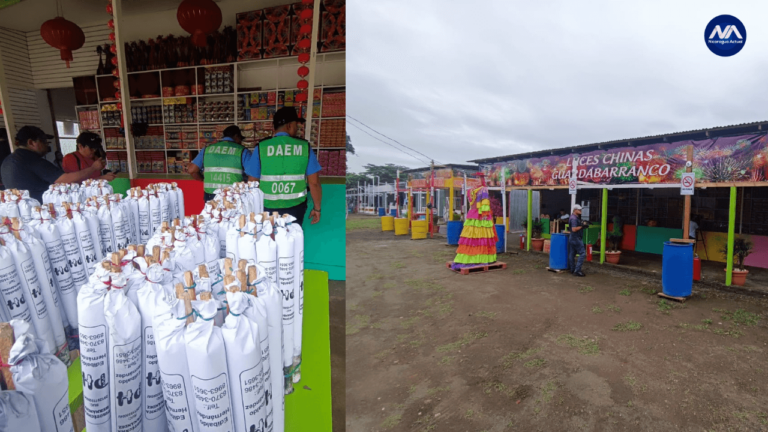 Tramos de pólvora en Tiscapa, Managua.