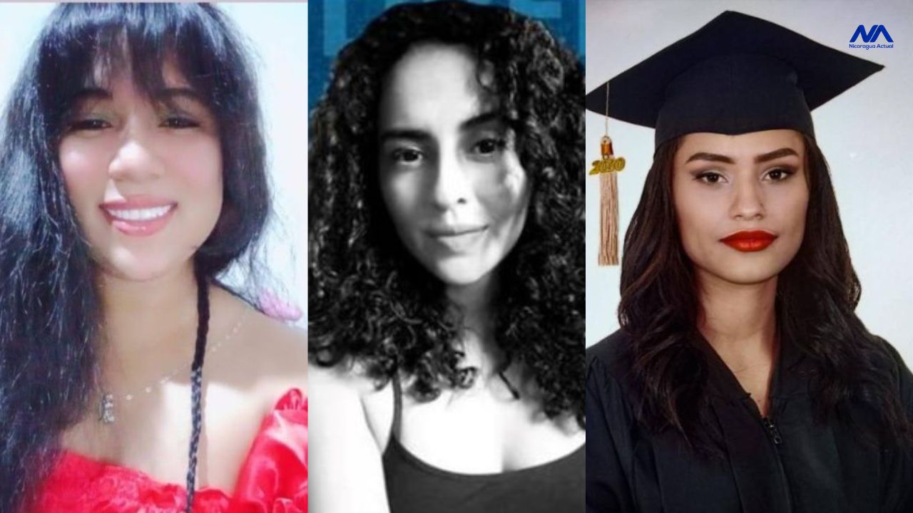 jóvenes opositoras Adela Espinoza, Gabriela Morales y Mayela Campos declaradas culpables por delito comun Foto Nicaragua Actual