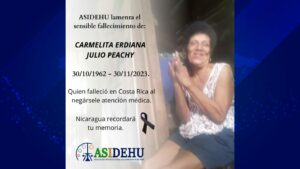 Costa Rica niega atención médica a Carmelita Erdiana Julio Peachy Foto Nicaragua Actual