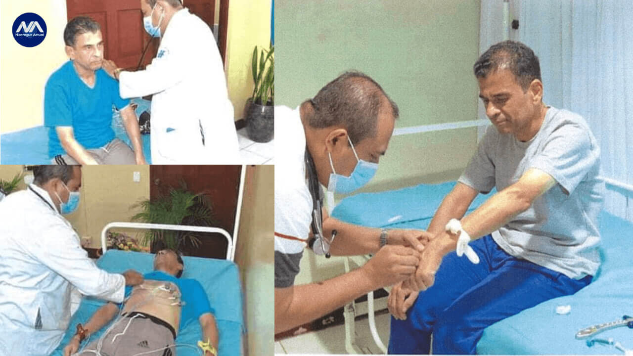 Monseñor Rolando Álvarez, la dictadura sandinista nuevamente expuso varias fotografías en las que aparece el religioso recibiendo citas médicos