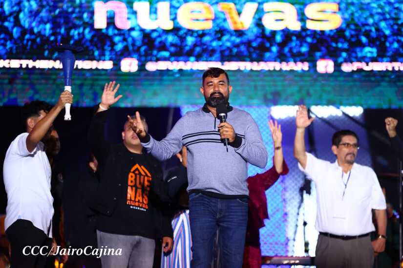 Gran Cruzada Evangelista Buenas Nuevas Nicaragua en Managua. Foto prensa oficialista. pastores