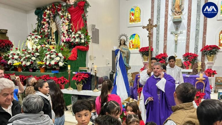 Movimiento Campesino celebra la Purísima en los Estados Unidos por la libertad de monseñor Álvarez. Foto: NA.