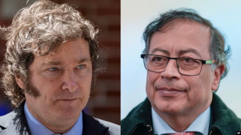 Javier Milei llama asesino a Gustavo Petro Foto VOA