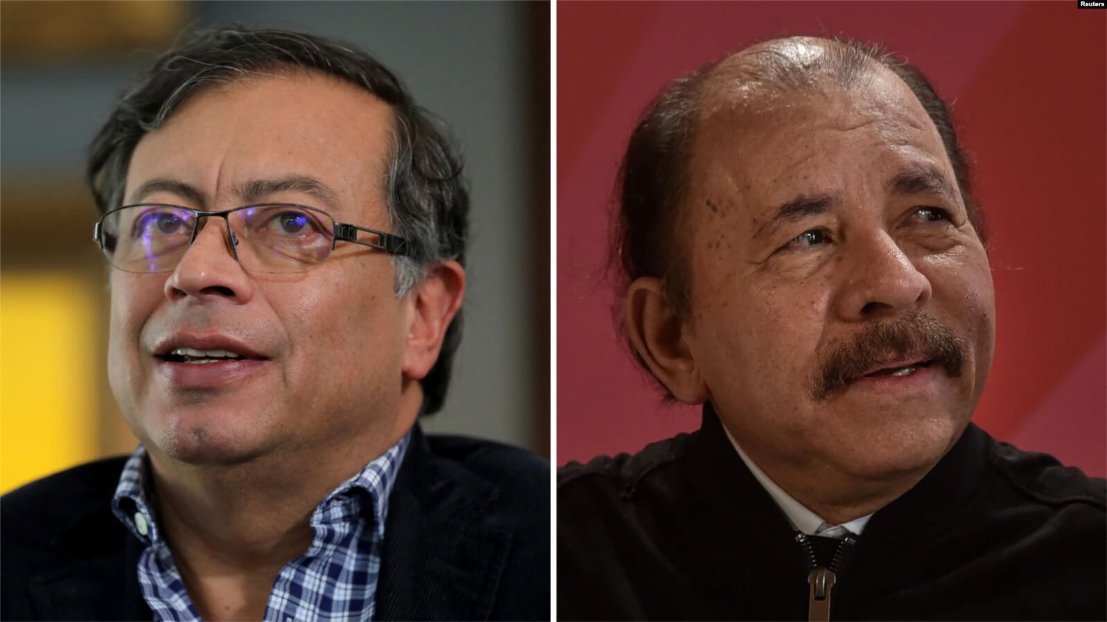 Presidente Gustavo Petro de Colombia y el dictador Daniel Ortega de Nicaragua.