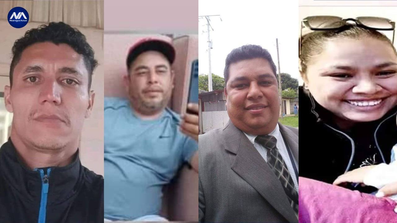 Nicaragüenses fallecidos en EE.UU Norlan Antonio Zamora, los hermanos Ausberto Pascual y Maykol Gutiérrez Ponce y Meylin Muñoz Romero.