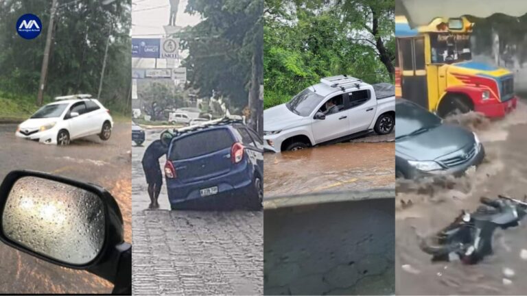 Calles abnegadas y transito vehicular bloqueado es el resultado de las lluvias en Managua.
