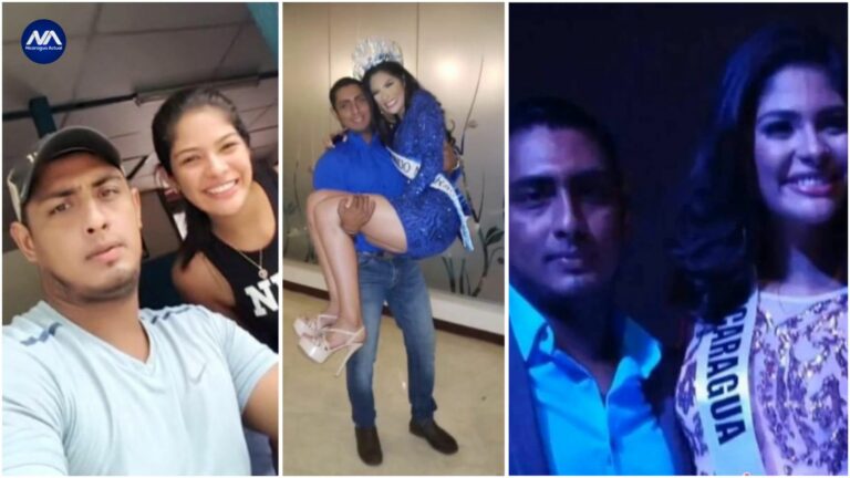 Sheynnis Palacios y su padre Edgar Palacios.